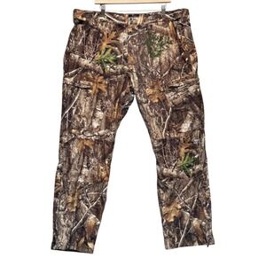 Realtree Edge Camo Hunting Pants Mens XL Scent-Factor Cargo Tactical Brown